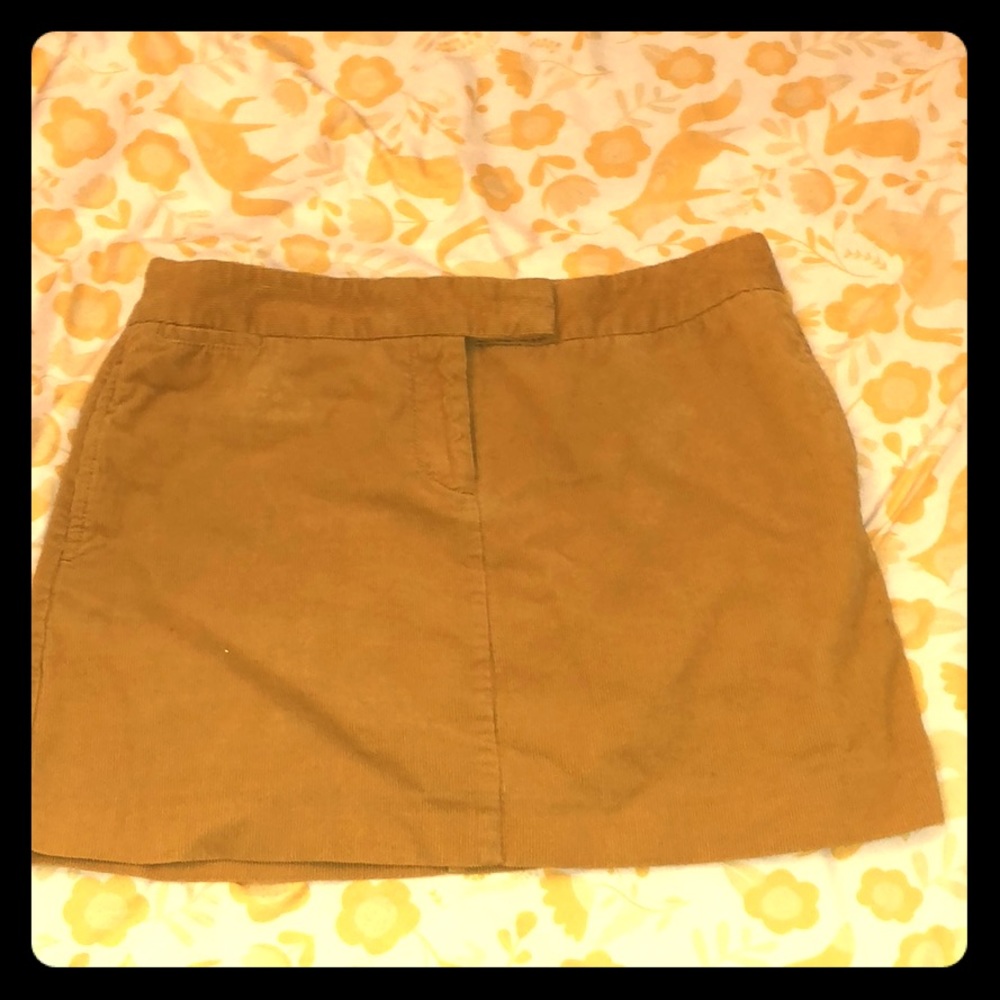 J. Crew Yellow Gold Corduroy Mini Skirt